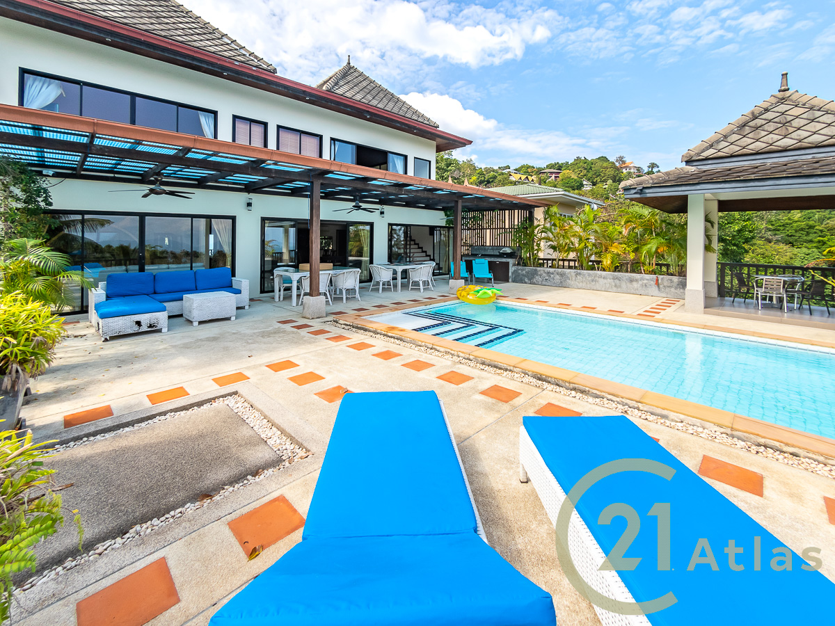 4 bedroom pool villa with sea and mountain views - Bang Por