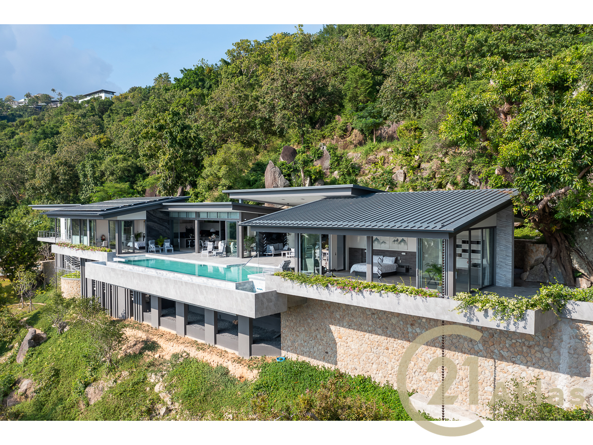 Unimpeded 180 degree sea view luxury 5 bedroom pool villa - Taling Ngam, Koh Samui